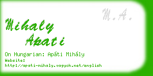 mihaly apati business card